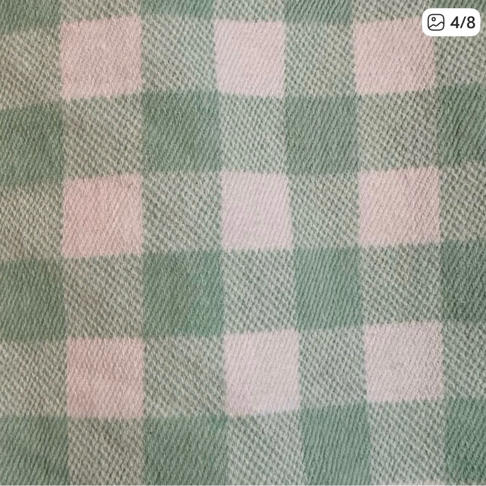 Green Gingham Mini Dress Cottagecore Square Neck Front Slit Small - Picture 4 of 8